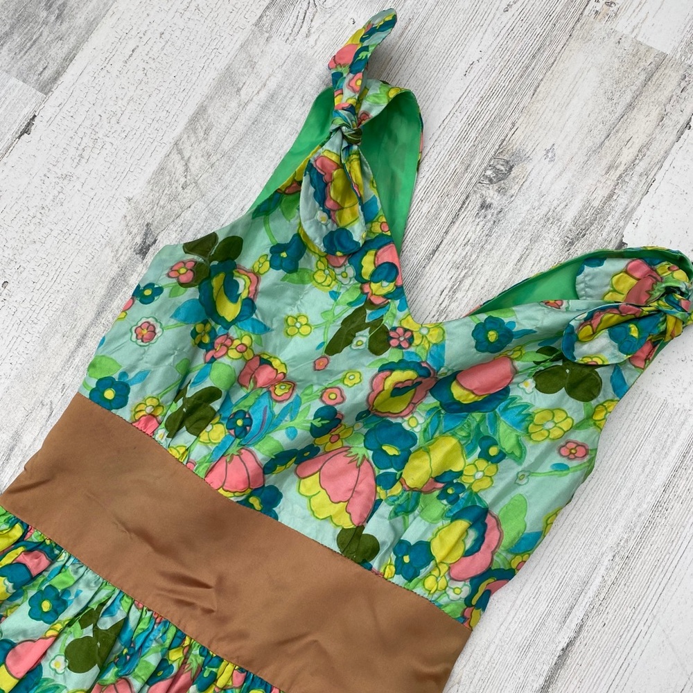 Vintage 60s 70s Floral Maxi Dress